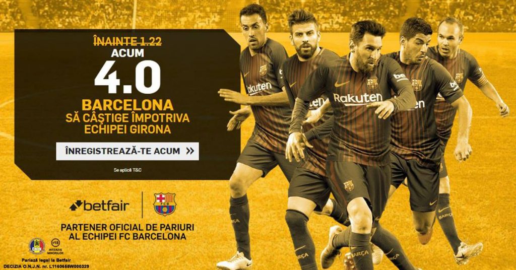 Profit de 150 RON daca pariezi pe Girona vs Barcelona